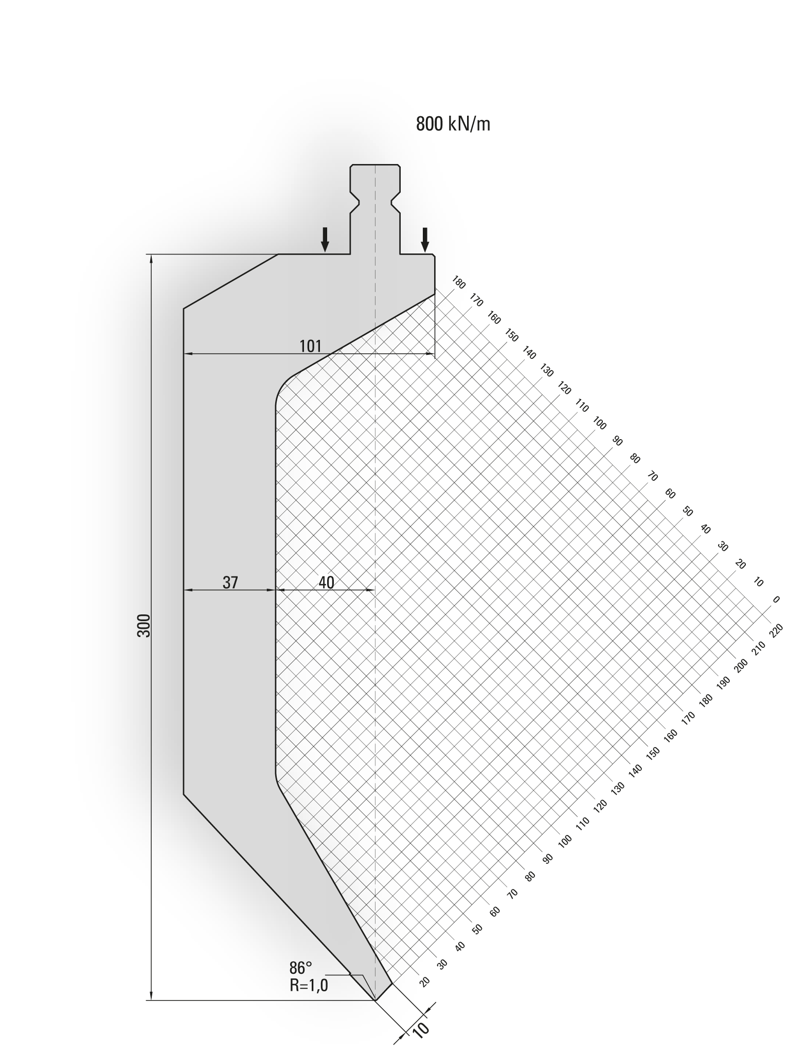 Lengte: 100mm - Gewicht: 9.9 kg