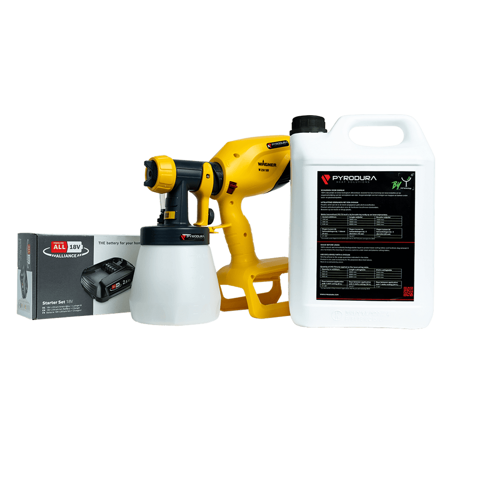 Starterset 5 Liter + Gun + Accu ; Reinigingsspray voor fiberlasers