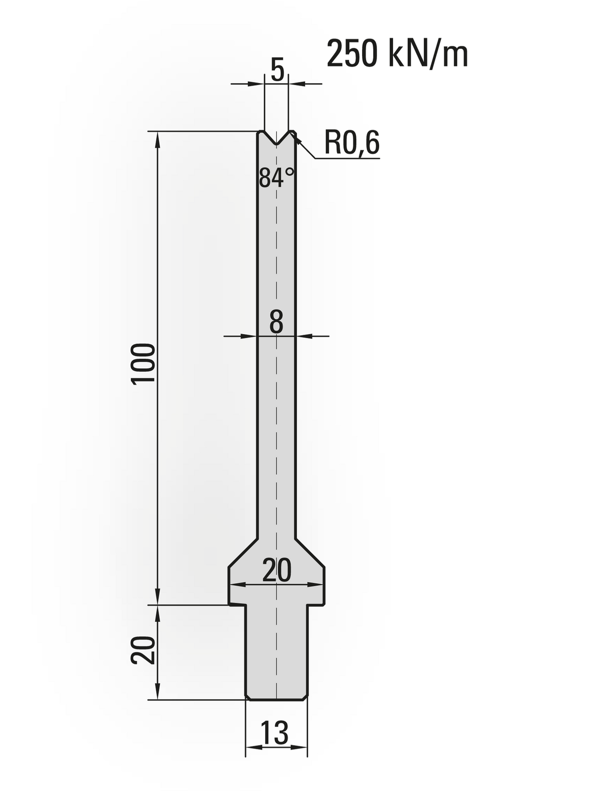 Lengte: 100mm - Gewicht: 0.9 kg