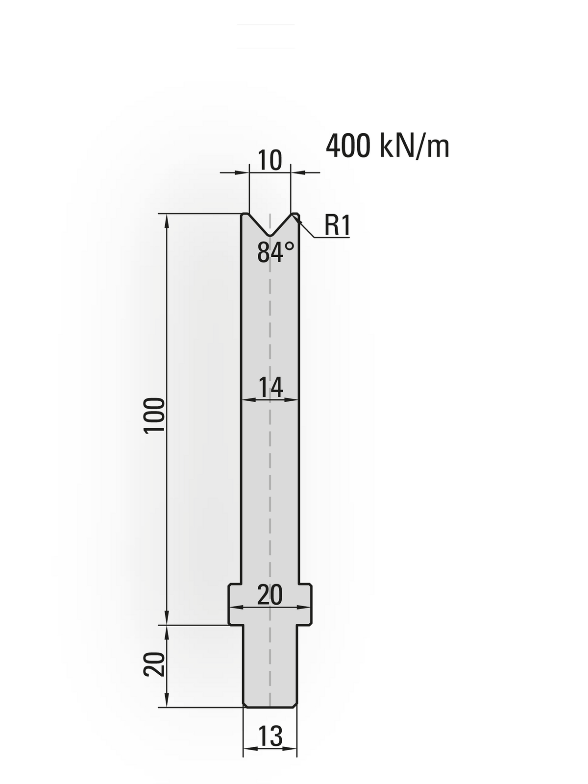 Lengte: 100mm - Gewicht: 1.3 kg