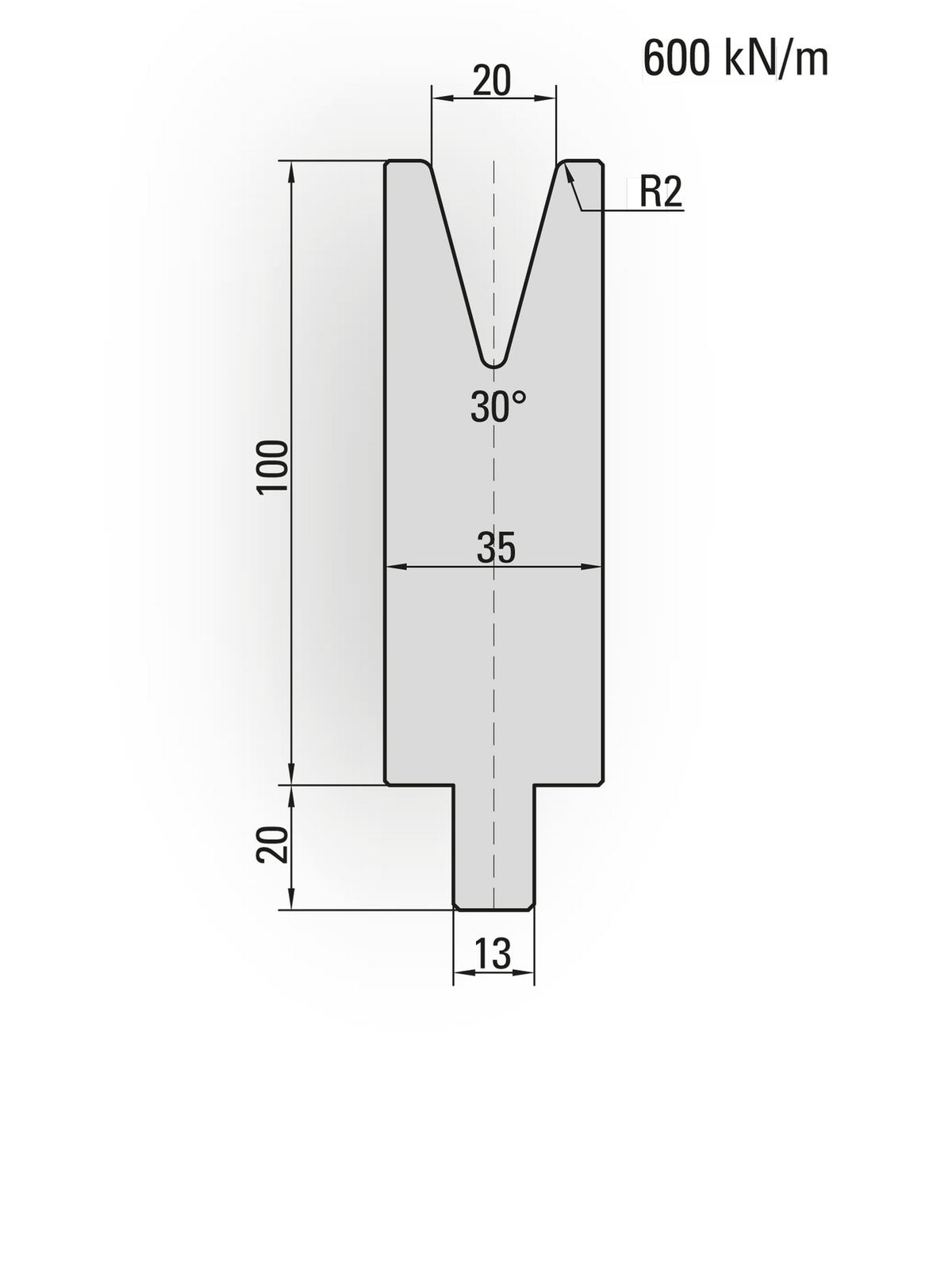 Lengte: 100mm - Gewicht: 2.6 kg