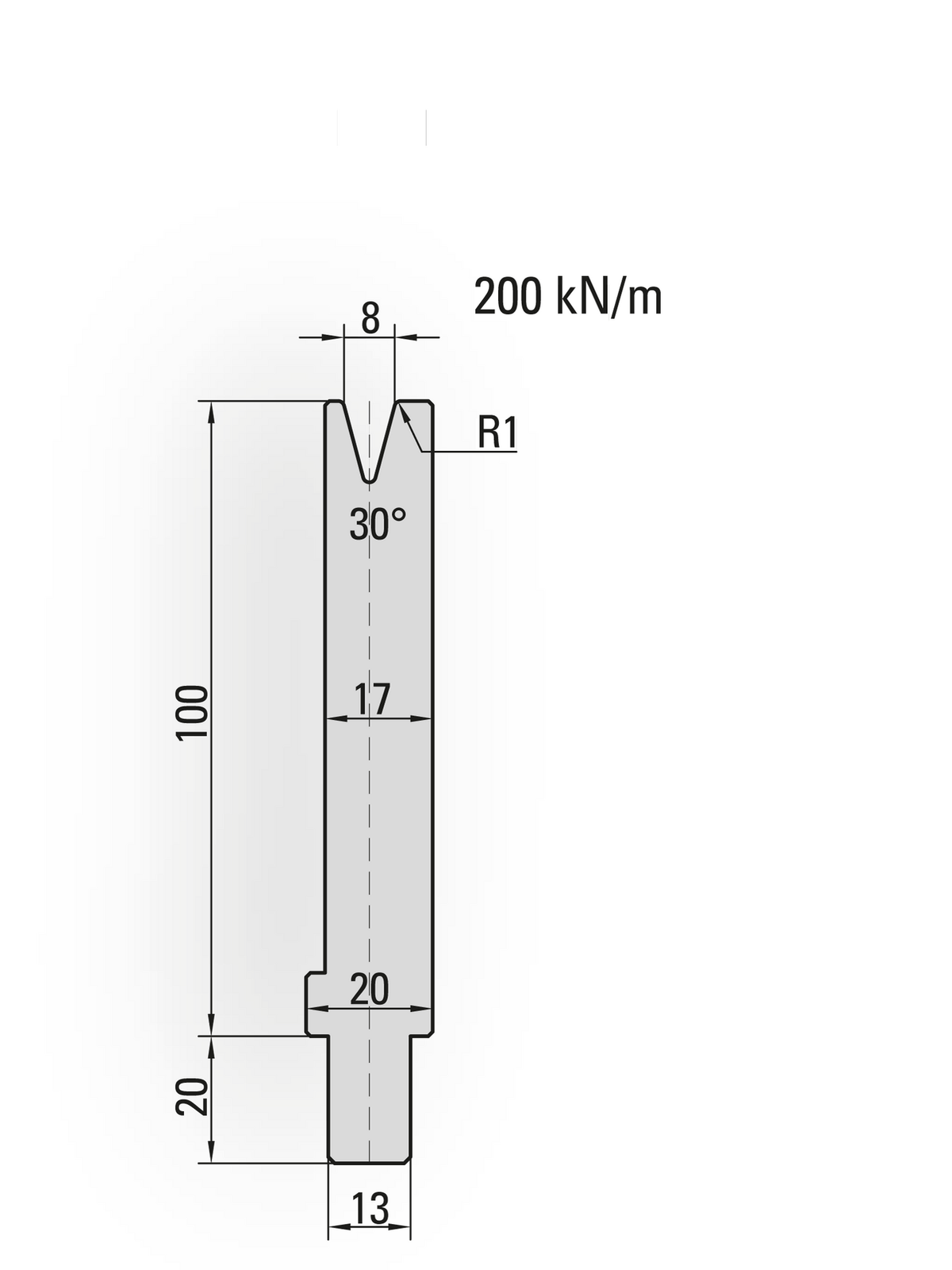 Lengte: 100mm - Gewicht: 1.5 kg