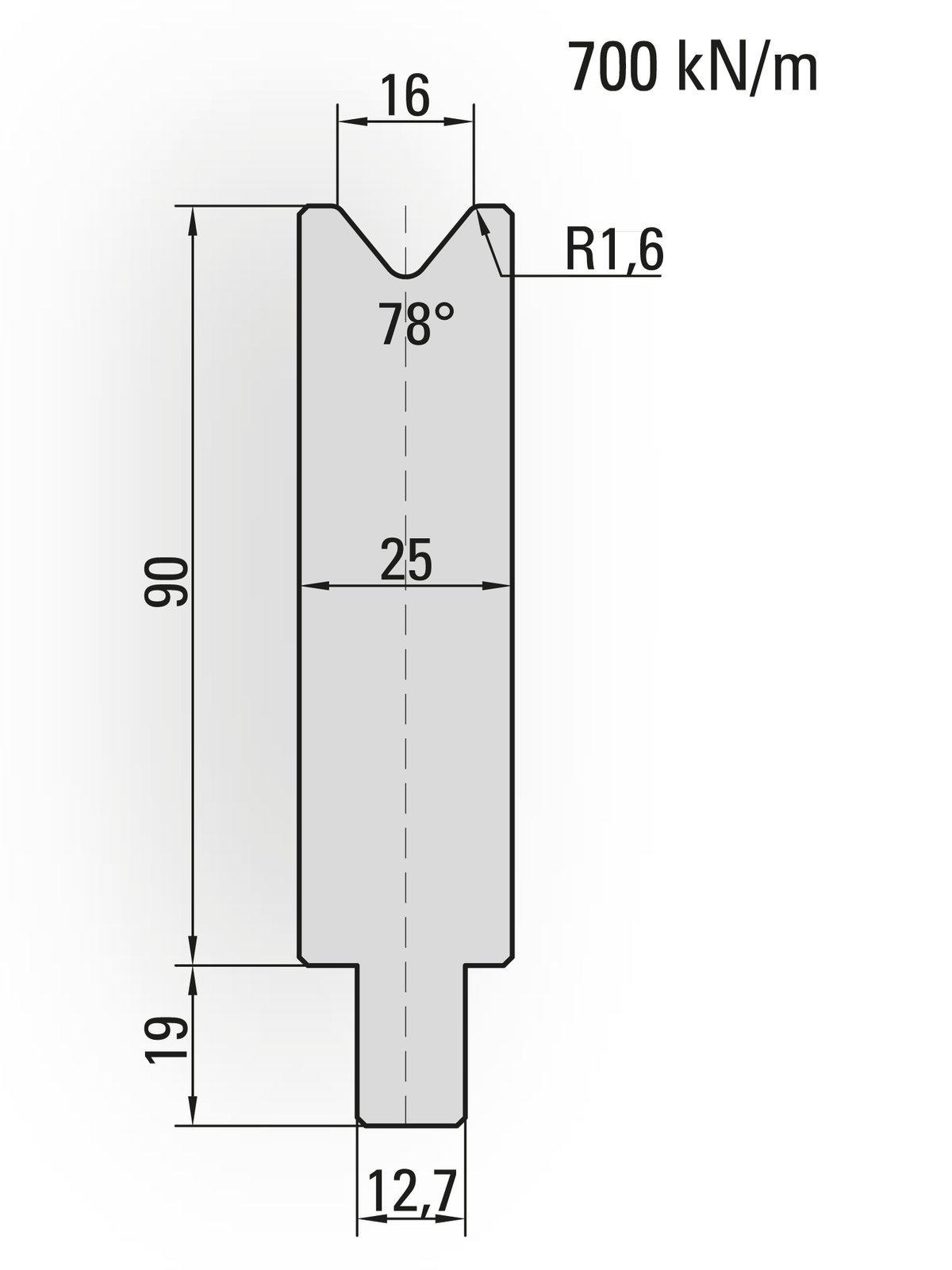 Lengte: 250mm - Gewicht: 4.8 kg