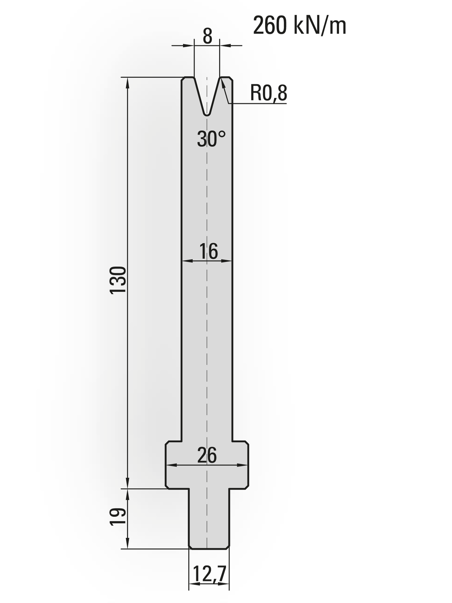 Lengte: 250mm - Gewicht: 4.8 kg