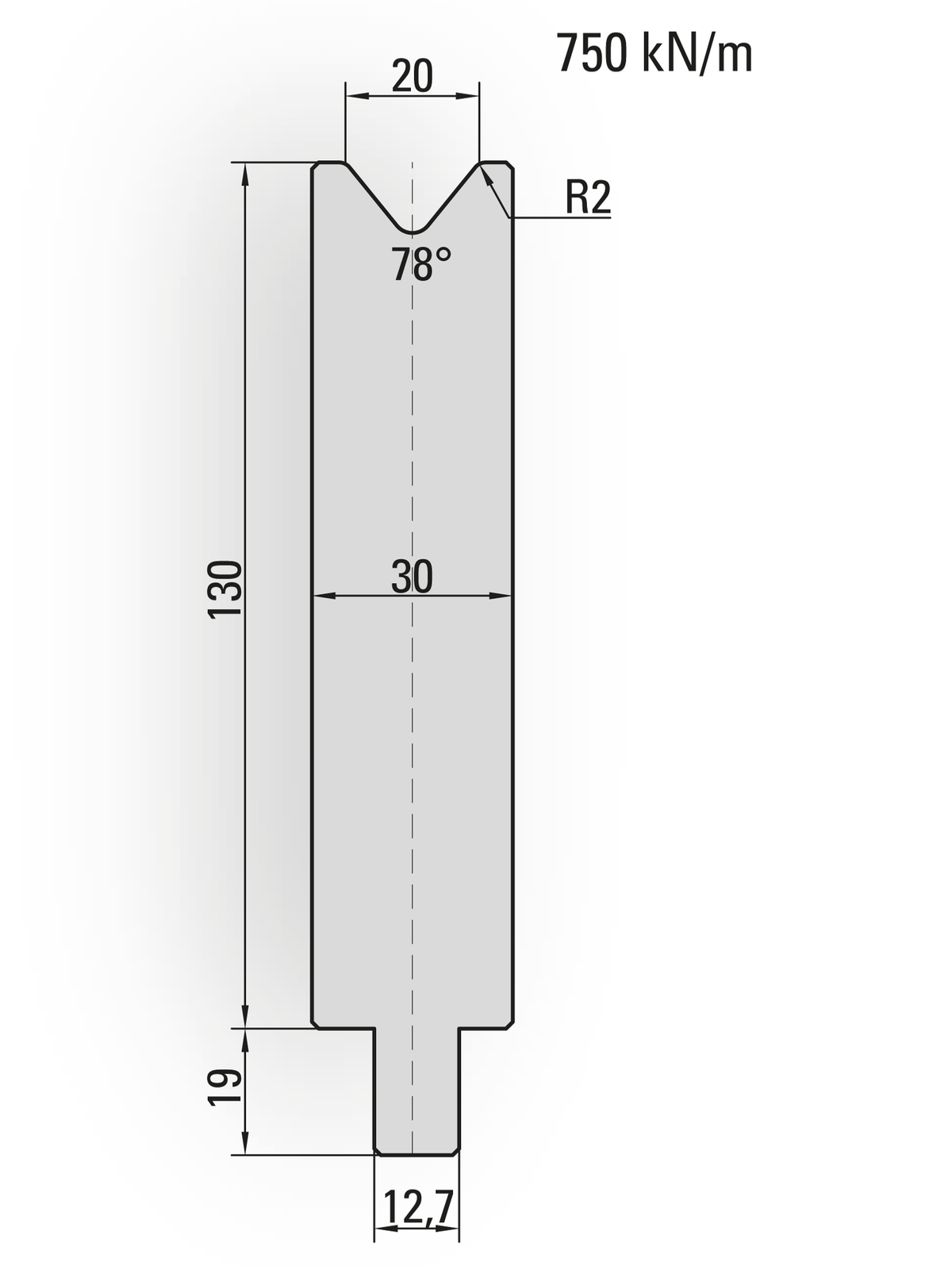 Lengte: 250mm - Gewicht: 8 kg