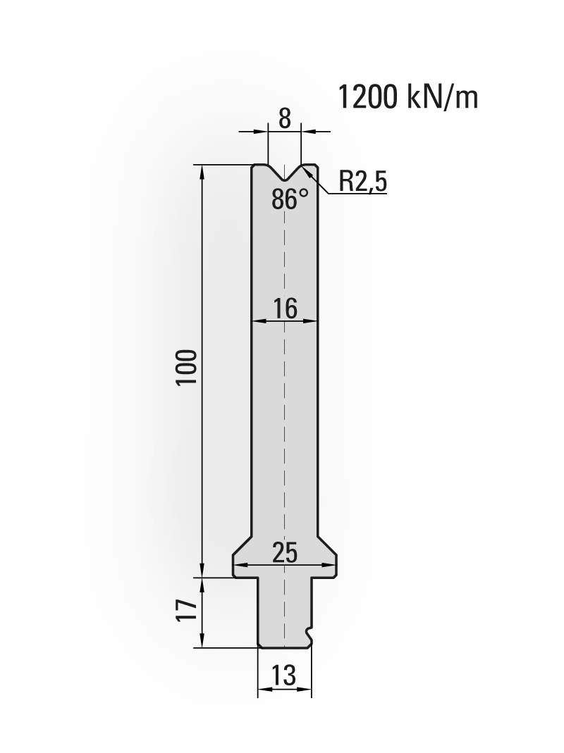 Lengte: 100mm - Gewicht: 1.5 kg