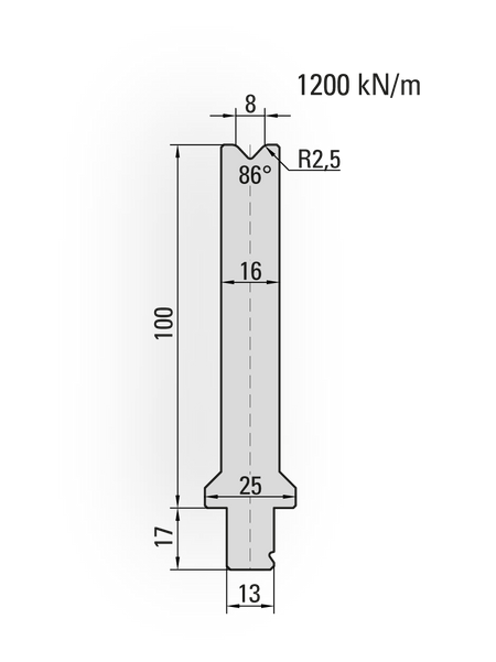 Lengte: 100mm - Gewicht: 1.5 kg