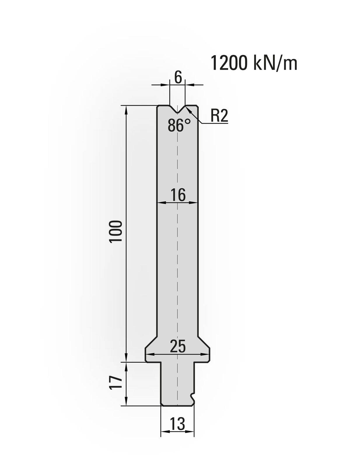 Lengte: 100mm - Gewicht: 1.5 kg