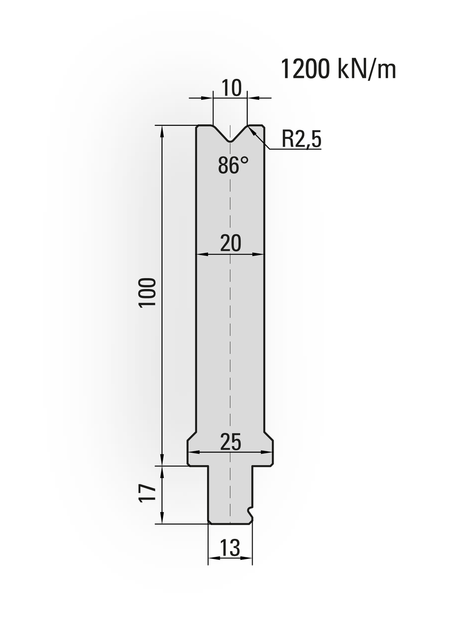 Lengte: 100mm - Gewicht: 1.7 kg