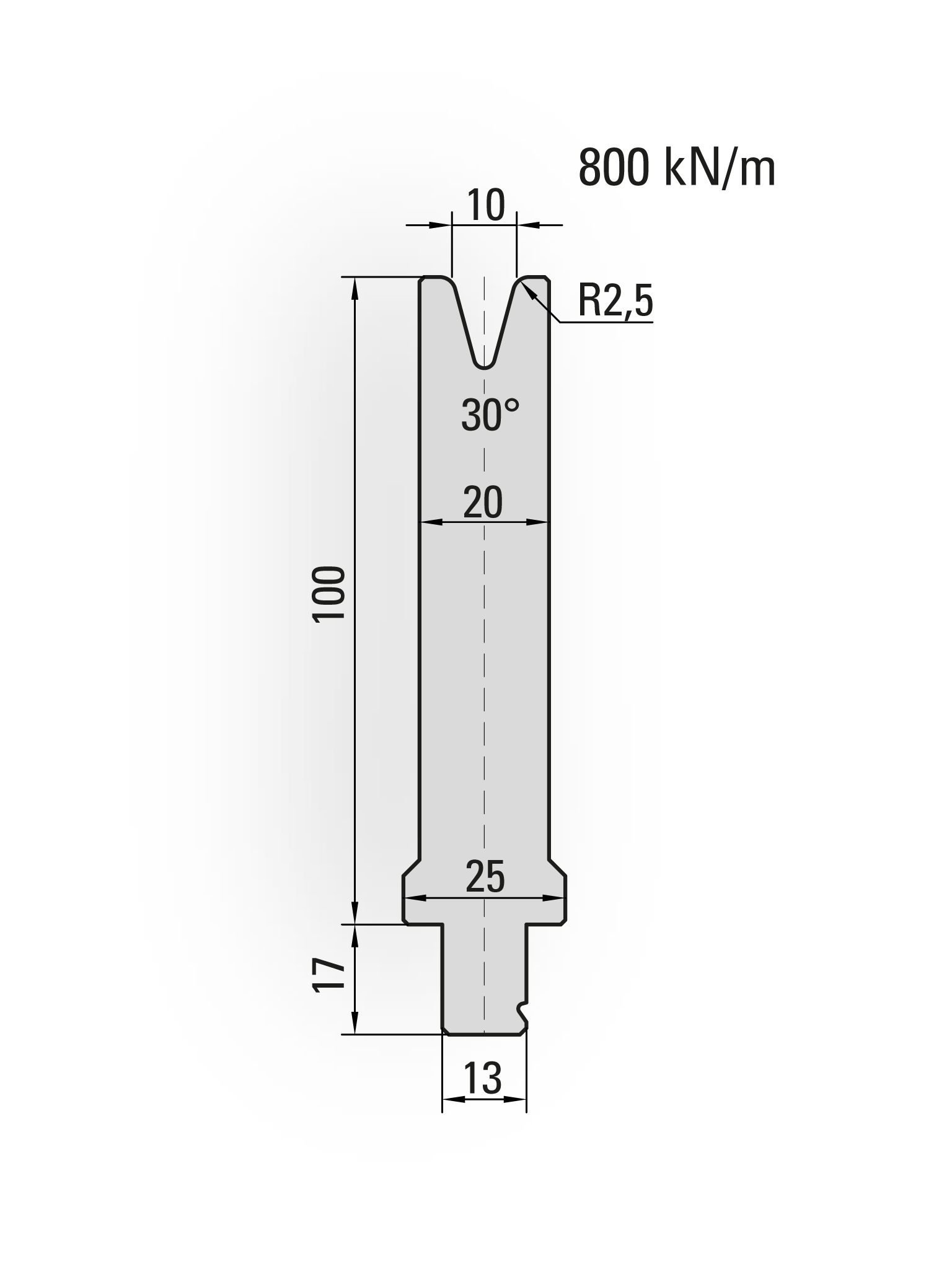 Lengte: 100mm - Gewicht: 1.7 kg