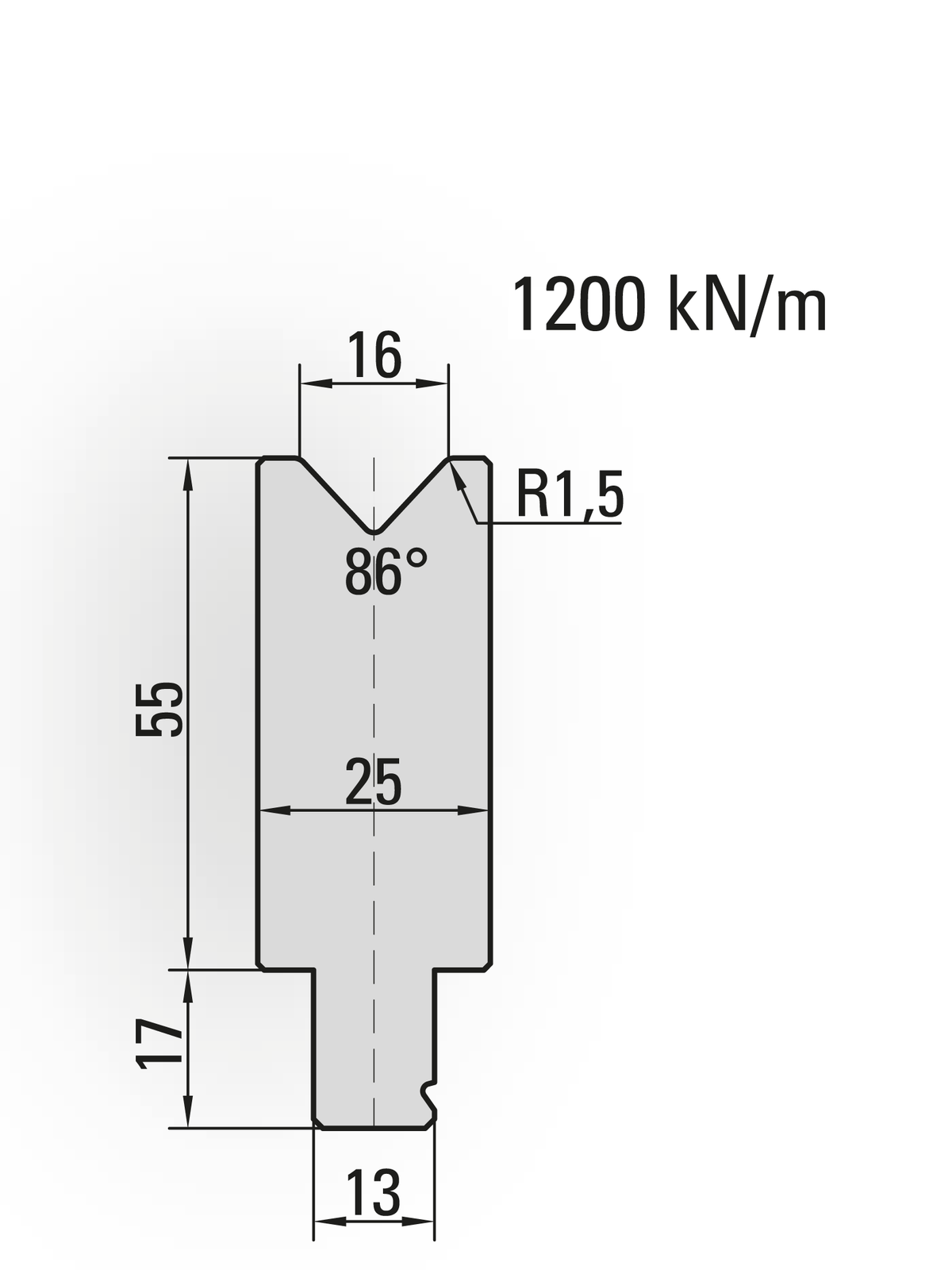 Lengte: 100mm - Gewicht: 1.2 kg