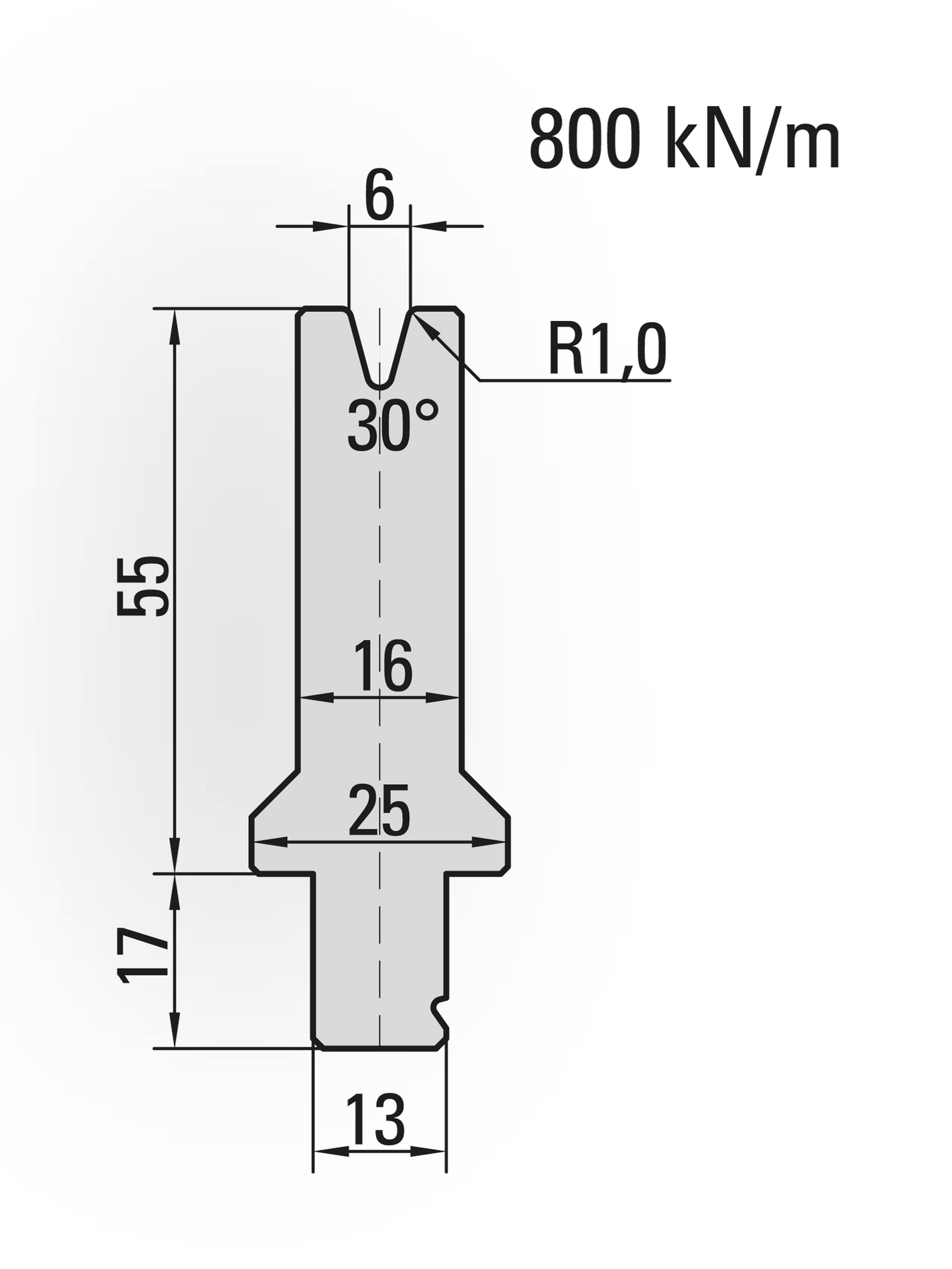 Lengte: 100mm - Gewicht: 0.9 kg