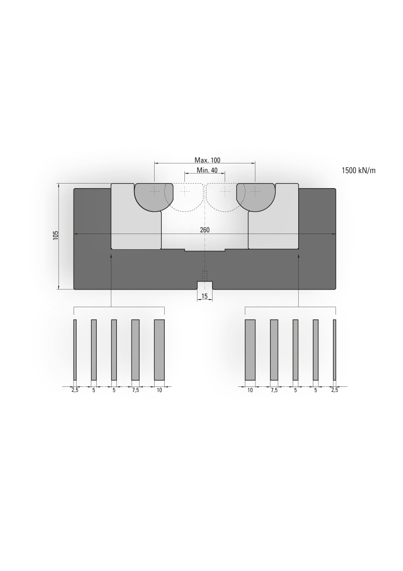 Lengte: 200mm - Gewicht: 40 kg