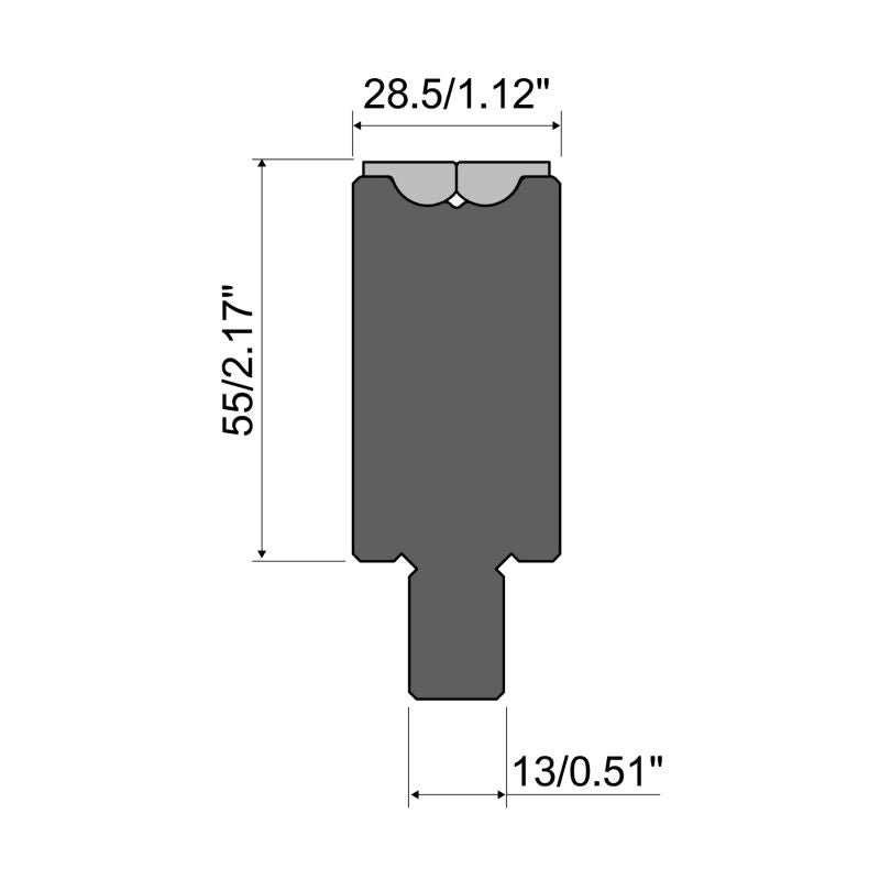 Oavt Rvt Pay Rolla-V matrijs RVT series in 42 Cr. Max.belasting 1000 kN/m. Minimale ...