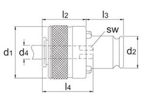 Tappot Gr.3 met slip M27 DIN376 (20.0x16.0)
